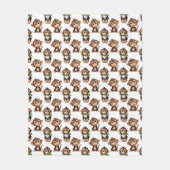 Affenmuster-Design Weiß Fleecedecke (Vorderseite)