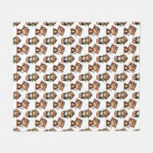 Affenmuster-Design Weiß Fleecedecke (Vorderseite (Horizontal))