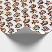 Affenmuster-Design Weiß Geschenkpapier (Ecke)