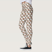 Affenmuster-Design Weiß Leggings (Links)