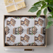Affenmuster-Design Weiß Seidenpapier (Geschenk)