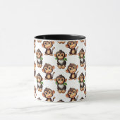 Affenmuster-Design Weiß Tasse (Zentrum)