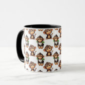 Affenmuster-Design Weiß Tasse (Vorderseite Links)