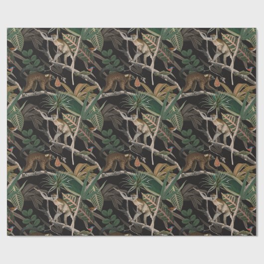 Affenmuster Geschenkpapier (Flach)