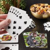 Affenmutter und Baby auf einem Baum Spielkarten (In Situ)