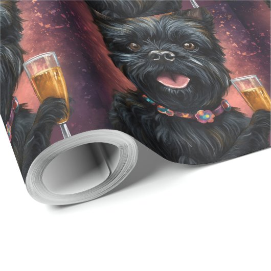 Affenpincher Geschenkpapier (Rolleneckpunkt)