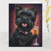 Affenpincher Karte (Gelbe Blume)