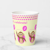 Affenpink-Ballon Pappbecher (Rückseite)