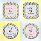 Affenpink-Creme-Muster des 2. Geburtstags Pappteller