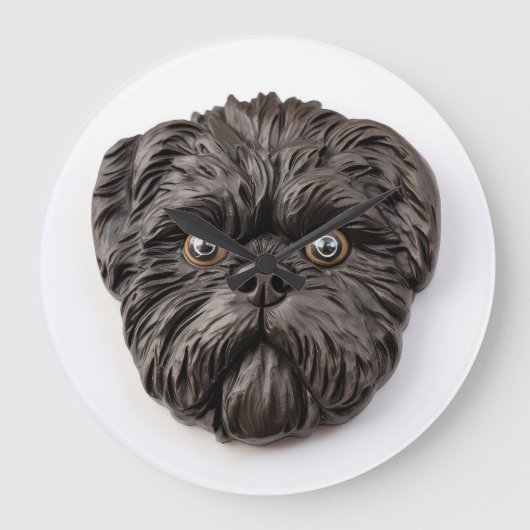 Affenpinscher 3D Inspiriert Große Wanduhr (Vorderseite)