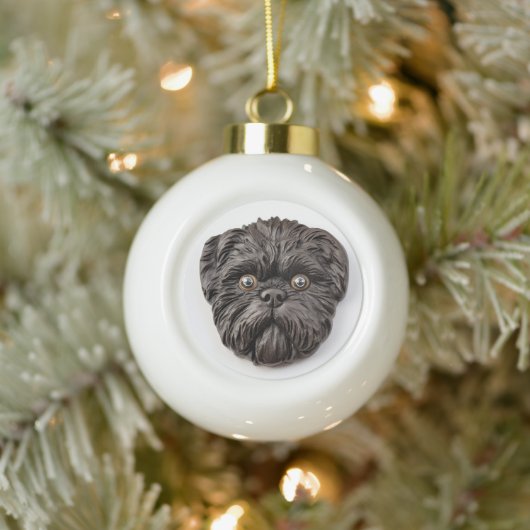 Affenpinscher 3D Inspiriert Keramik Kugel-Ornament (Baum)