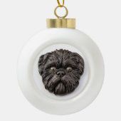 Affenpinscher 3D Inspiriert Keramik Kugel-Ornament (Vorderseite)