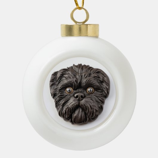 Affenpinscher 3D Inspiriert Keramik Kugel-Ornament (Vorderseite)