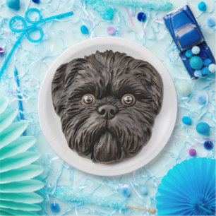 Affenpinscher 3D Inspiriert Pappteller