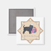 Affenpinscher am Strand Magnet (Vorderseite/Rückseite)