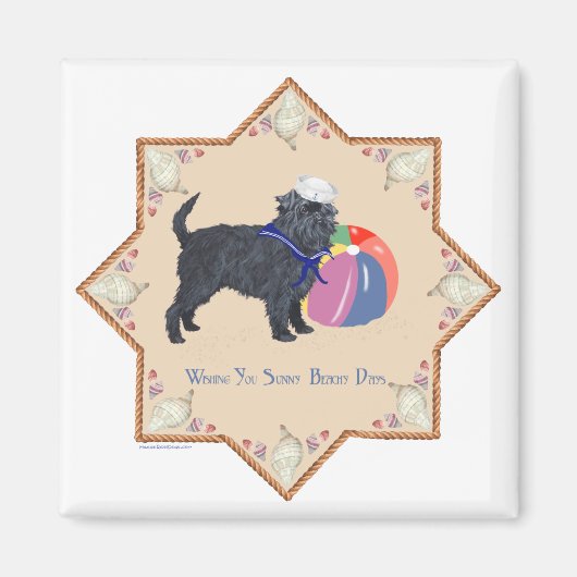 Affenpinscher am Strand Magnet (Vorne)