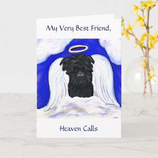 Affenpinscher Angel Karte (Gelbe Blume)