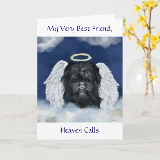 Affenpinscher Angel Karte (Gelbe Blume)