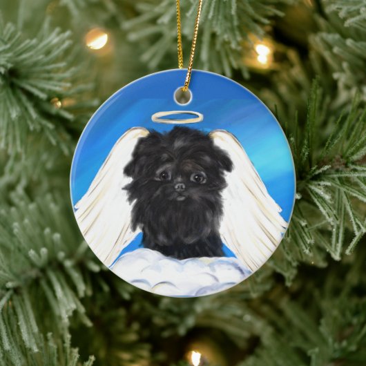 Affenpinscher Angel Keramik Ornament (Baum)