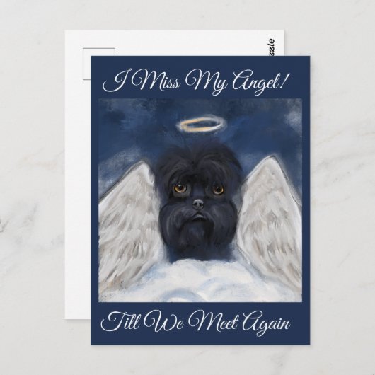 Affenpinscher Angel Postkarte (Vorne/Hinten)
