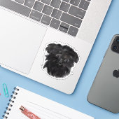 AFFENPINSCHER AUFKLEBER (Laptop mit iPhone)