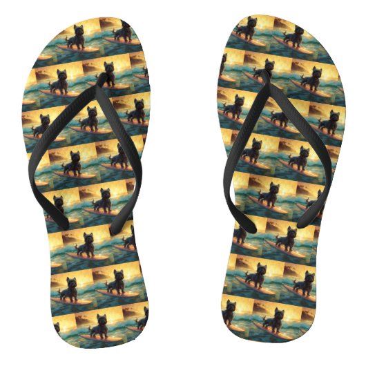 Affenpinscher Beach Surfmalerei Badesandalen (Fußbett)