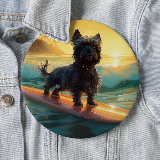 Affenpinscher Beach Surfmalerei Button (Beispiel)