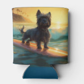 Affenpinscher Beach Surfmalerei Dosenkühler (Rückseite)