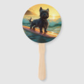 Affenpinscher Beach Surfmalerei Fächer (Rückseite)
