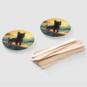 Affenpinscher Beach Surfmalerei Fächer (Non-assembled)