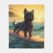 Affenpinscher Beach Surfmalerei Fleecedecke (Vorderseite)
