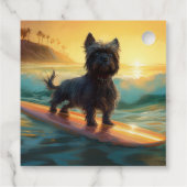 Affenpinscher Beach Surfmalerei Geschenkanhänger (Rückseite)