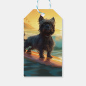 Affenpinscher Beach Surfmalerei Geschenkanhänger (Rückseite)