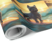 Affenpinscher Beach Surfmalerei Geschenkpapier (Rolleneckpunkt)