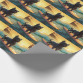 Affenpinscher Beach Surfmalerei Geschenkpapier (Ecke)