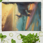 Affenpinscher Beach Surfmalerei Geschirrtuch (Gefaltet)