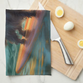 Affenpinscher Beach Surfmalerei Geschirrtuch (Viertel Falte)