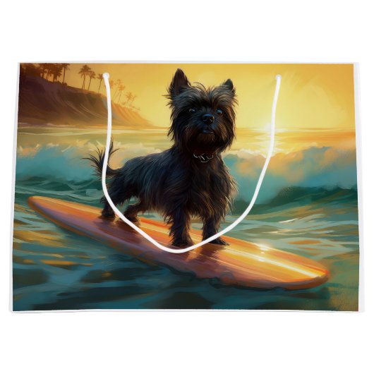 Affenpinscher Beach Surfmalerei Große Geschenktüte (Vorderseite)