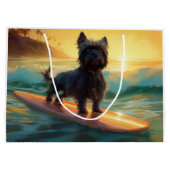 Affenpinscher Beach Surfmalerei Große Geschenktüte (Rückseite)