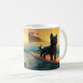 Affenpinscher Beach Surfmalerei Kaffeetasse (VorderseiteRechts)