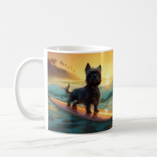 Affenpinscher Beach Surfmalerei Kaffeetasse (Links)