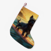 Affenpinscher Beach Surfmalerei Kleiner Weihnachtsstrumpf (Vorderansicht (hängend))