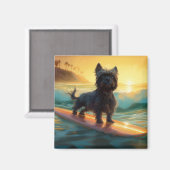 Affenpinscher Beach Surfmalerei Magnet (Vorderseite/Rückseite)