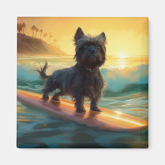 Affenpinscher Beach Surfmalerei Magnet (Vorne)
