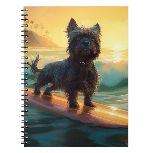 Affenpinscher Beach Surfmalerei Notizblock (Vorderseite)