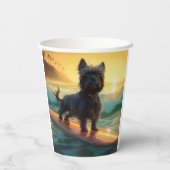 Affenpinscher Beach Surfmalerei Pappbecher (Rückseite)