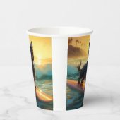 Affenpinscher Beach Surfmalerei Pappbecher (Links)