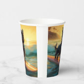 Affenpinscher Beach Surfmalerei Pappbecher (Rechts)