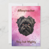 Affenpinscher Black Dog Einladung (Vorderseite)