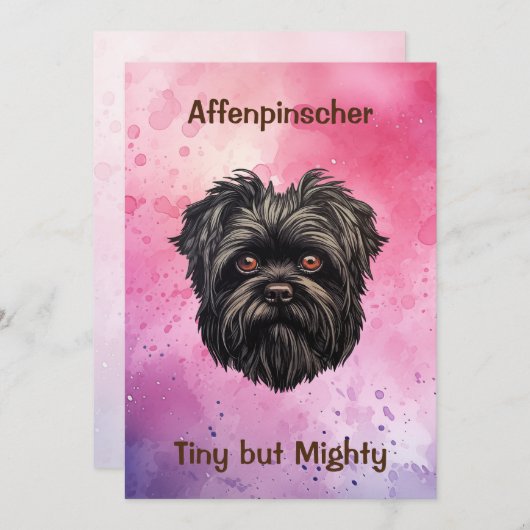 Affenpinscher Black Dog Einladung (Vorne/Hinten)